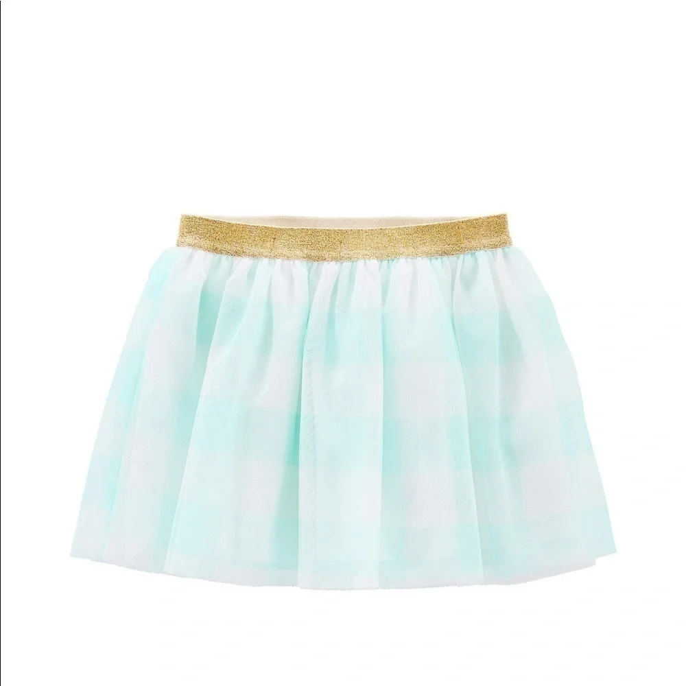 Carter's NWT gingham tutu skirt mint green girls 4T